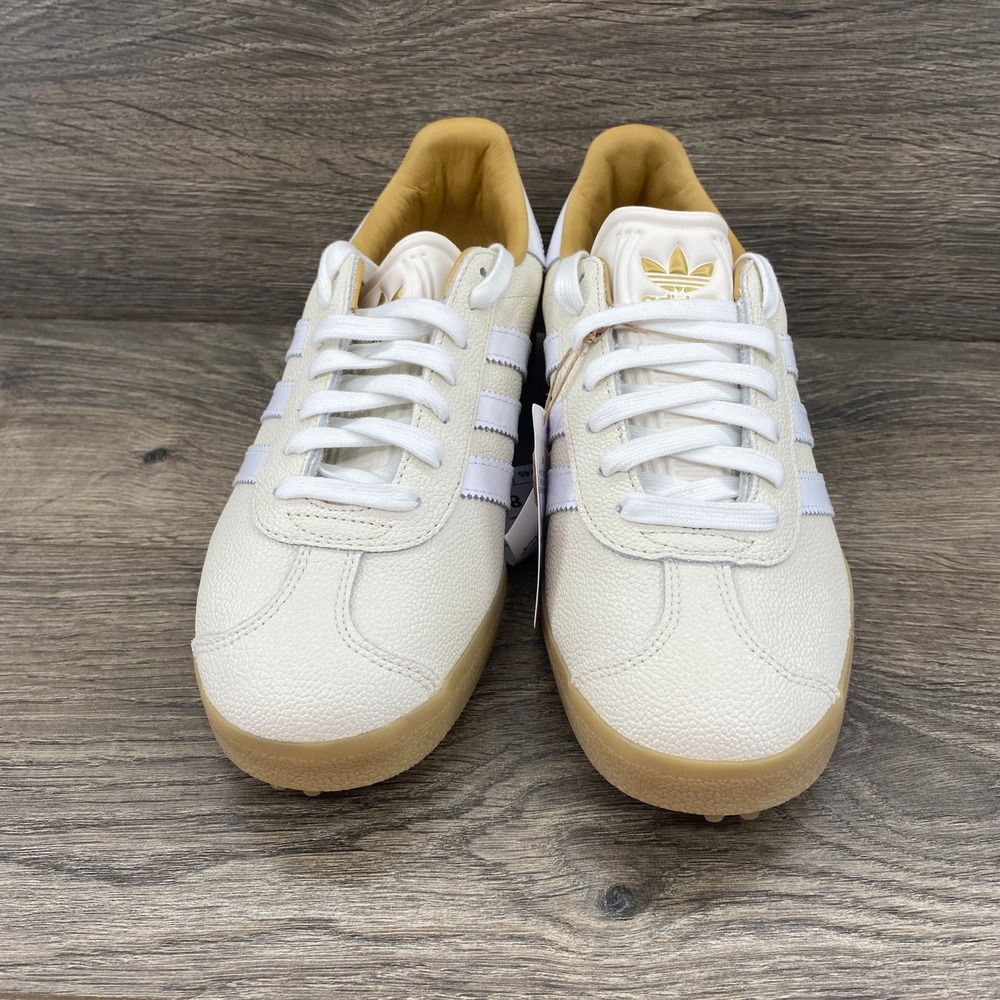 Adidas Gazelle Golf Lux Shoes Mens 7 Womens 8 Off-White Leather Spikeless JI4156 - Picture 8 of 10